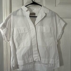 Everlane White Short Sleeve Button-Up Shirt size XS